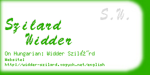 szilard widder business card